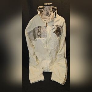 Vintage Ecko Unltd Track Jacket Cream/Snake Skin Men's XXL